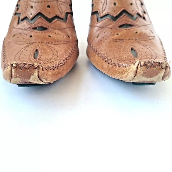 Indigo Clarks Size 8 Leather Inlay Slip Resistant Western Slip On Mule Heel Shoe - Picture 7 of 10